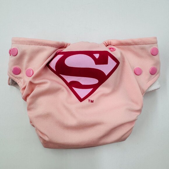 DC Comics Heroes Snap In One Cloth Diaper w/Cape Supergirl Adjustable - Picture 2 of 16
